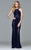 7968 Long stretch jersey halter with lace illusion