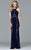 7968 Long stretch jersey halter with lace illusion