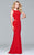7987 Long ottoman dress with illusion inserts