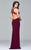7990 Long jersey dress with beaded trim
