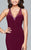 7990 Long jersey dress with beaded trim