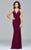 7990 Long jersey dress with beaded trim