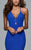 7993 Long halter v-neck dress with back train ruffle