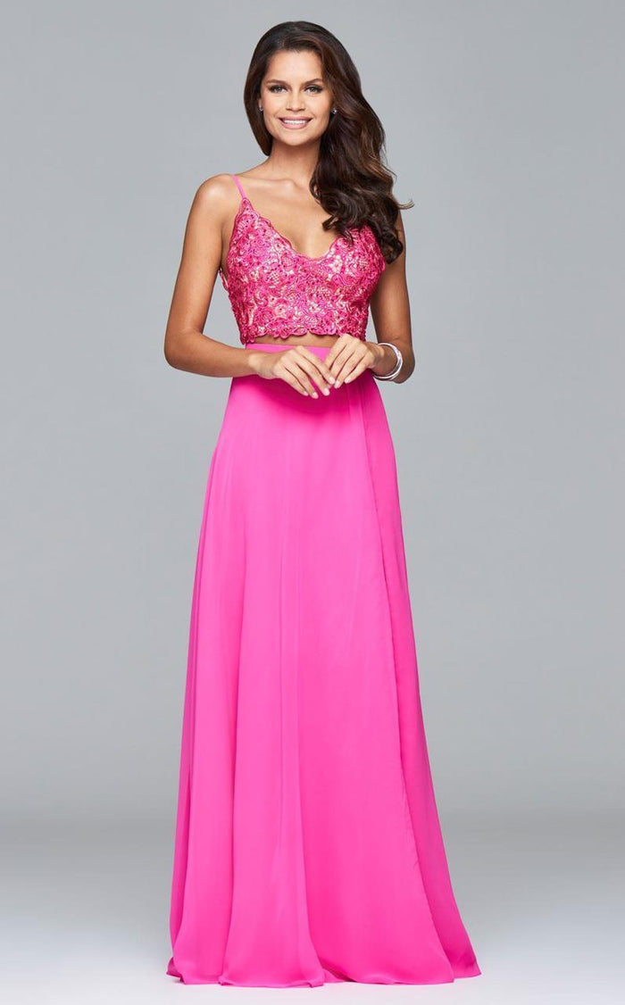 7996 Two-piece dress with lace applique bodice and skirt