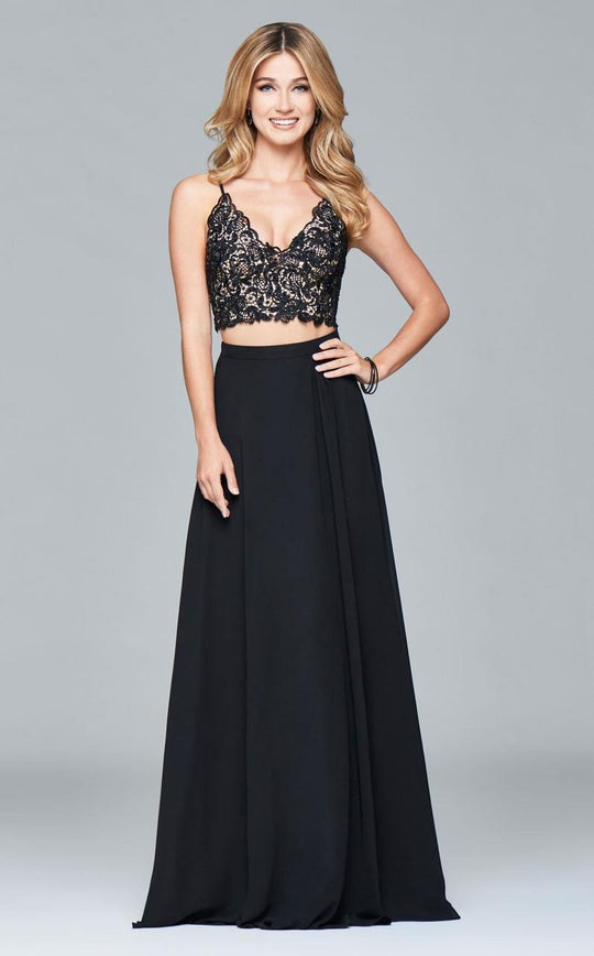 7996 Two-piece dress with lace applique bodice and skirt