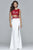 7998 Two-piece jersey dress with lace top and belt