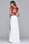 7998 Two-piece jersey dress with lace top and belt