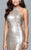 8008 Long sequin halter dress with beaded collar