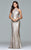 8008 Long sequin halter dress with beaded collar