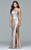 8008 Long sequin halter dress with beaded collar