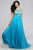 9374 Chiffon plus size prom dress with beaded bust and keyhole back