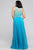 9374 Chiffon plus size prom dress with beaded bust and keyhole back