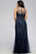 9382 Stretch tulle plus size evening dress with liquid style beading