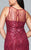 9382 Stretch tulle plus size evening dress with liquid style beading