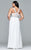 9388 Chiffon v-neck plus size prom dress with beaded bust