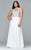 9388 Chiffon v-neck plus size prom dress with beaded bust