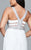 9388 Chiffon v-neck plus size prom dress with beaded bust