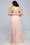 9388 Chiffon v-neck plus size prom dress with beaded bust