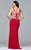 9392  Long jersey v-neck with lace detailing