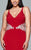 9392  Long jersey v-neck with lace detailing