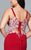 9392  Long jersey v-neck with lace detailing