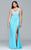 9393 Long fit and flare sweetheart neckline with beaded applique