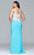 9393 Long fit and flare sweetheart neckline with beaded applique