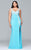 9393 Long fit and flare sweetheart neckline with beaded applique