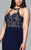 9394 Long fit-and-flare halter with lace top