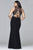 9395 Long fit and flare with fishnet illusions and lace-up back