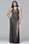 9398 Long fit and flare lace with straps at deep v