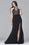 9401 Long jersey dress with lace bodice