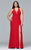 9402 Long jersey v-neck with front slit