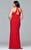 9402 Long jersey v-neck with front slit