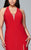 Faviana  - Long jersey v-neck with front slit 9402 in Red