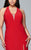 9402 Long jersey v-neck with front slit