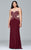 9403 Long jersey dress with scoop neck and rhinestone detailing