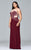 9403 Long jersey dress with scoop neck and rhinestone detailing