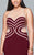 9403 Long jersey dress with scoop neck and rhinestone detailing