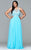 9405 Long chiffon dress with bead detailing