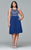 9410 Short chiffon dress with jeweled bodice