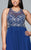 9410 Short chiffon dress with jeweled bodice