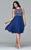 9410 Short chiffon dress with jeweled bodice