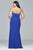 9413 Long sweetheart neck dress with high skirt slit