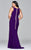 9416 Long v-neck jersey dress with lace-up inserts