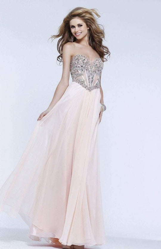 Embellished Chiffon Illusion Long Evening Gown S7376