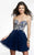 Strapless Embroidered Lace Illusion Cocktail Dress S7436