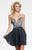 Strapless Embroidered Lace Illusion Cocktail Dress S7436