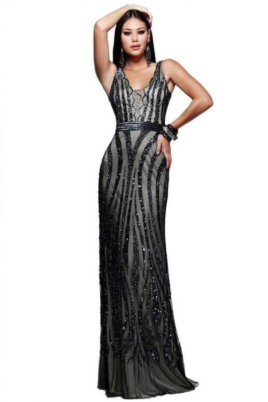 Flashy Full Beaded Tulle Evening Gown S7612