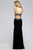 s7718 Jersey v-neck evening dress with colorful beaded bodice